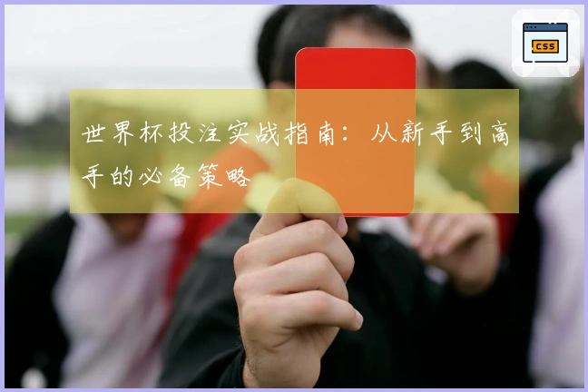 世界杯投注实战指南：从新手到高手的必备策略